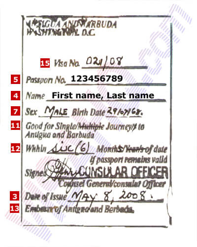 Visto para Antígua e Barbuda