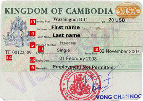 Visto para o Camboja Visto para o Camboja