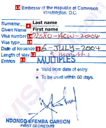 Visto para Camarões